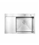 Мийка для кухні інтегрована Lidz Handmade H6350L крило ліворуч (LDH6350BRUL45588) Brushed Steel 3,0/1,0 мм фото - 2