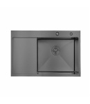 Мийка для кухні інтегрована Lidz Handmade H6350BL крило ліворуч (LDH6350BRUL45589) Brushed Black PVD 3,0/1,0 мм фото - 2