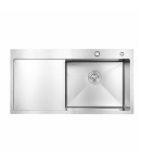Мийка для кухні інтегрована Lidz Handmade H7849L крило ліворуч (LDH7849BRUL45592) Brushed Steel 3,0/1,0 мм фото - 2