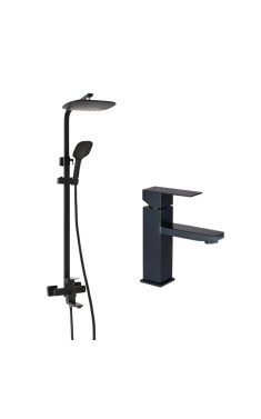 Набор смесителей для ванны Lidz Kubis 10 30 105А+001F Black