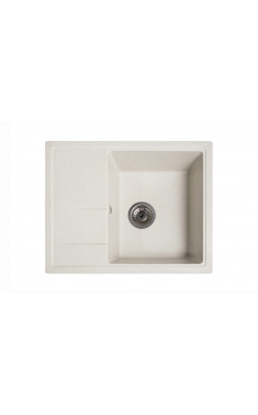 Гранітна кухонная мийка SOLID Силіка (білий) 580х470