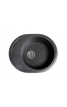 Гранітна кухонна мийка SOLID Комфи (чорний) 580х470