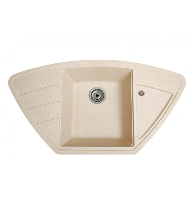 Гранітна кухонна мийка SOLID Крафт (жовтий) 980х510 фото - 1