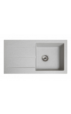 Гранітна кухонна мийка SOLID Квадро (сірий) 780х435