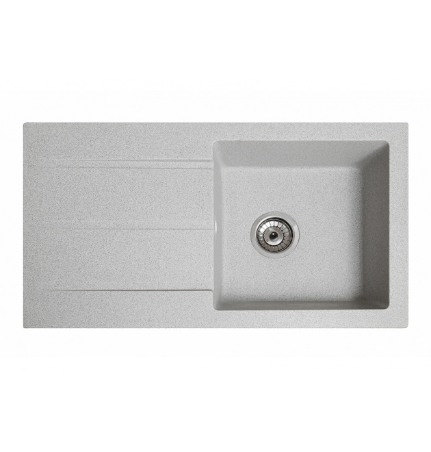 Гранітна кухонна мийка SOLID Квадро (сірий) 780х435 фото - 1