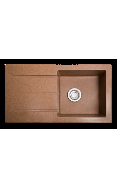 Гранитная кухонная мойка SOLID Квадро (терракот) 780х435