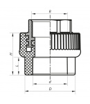 KOER муфта PPR внутрішнє різьблення ф50x1 1/2в (Чехія) фото - 2