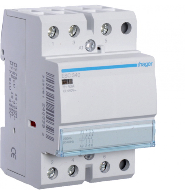 Контактор модульний Hager ESC 340 230V/40A 4Н фото - 1