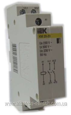 Контактор модульний IEK KM-20-20 230V/20A