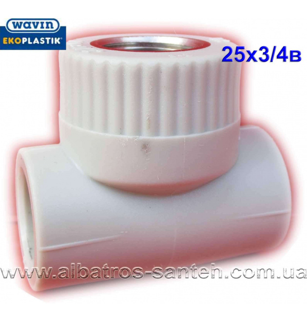 Wavin-Ekoplastik трійник PPR Ф25х3/4в (Чехія) фото - 1
