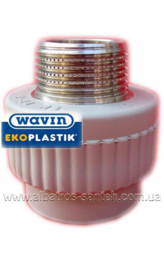 Wavin-Ekoplastik муфта PPR із зовнішнім різьбленням 40х1 1/4 (Чехія)