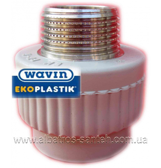 Wavin-Ekoplastik муфта PPR із зовнішнім різьбленням 32х1 (Чехія) фото - 1