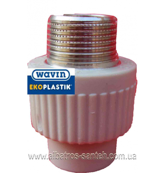 Wavin-Ekoplastik муфта PPR із зовнішнім різьбленням 20х3/4 (Чехія) фото - 1