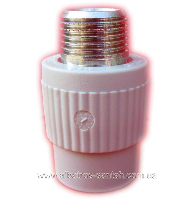 Wavin-Ekoplastik муфта PPR із зовнішнім різьбленням 20х1/2 (Чехія) фото - 1