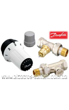 Кран для радіатора з термоголовкою Danfoss прямий 1/2 RAS-C+RA-FN+RLV-S(комплект)