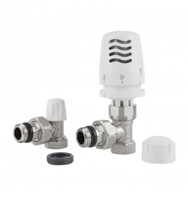 Термостатичний комплект для радіатора кутовий з антипротечкою 1/2 ICMA № KIT G 1100+774-940+805-940 фото - 1