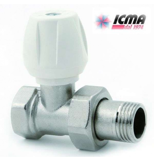 Кран для радіатора прямої 1/2 із ручкою ICMA арт.813 фото - 1