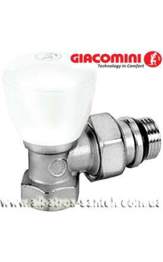 Кран для радіатора Giacomini 1/2 кутовий з ручкою R6X033