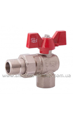 Кран кульовий з накидною гайкою кутовий FORTE PN-40 1/2