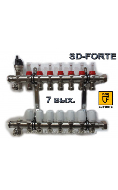 Колектор для теплої підлоги з витратомірами FORTE 7 виходів