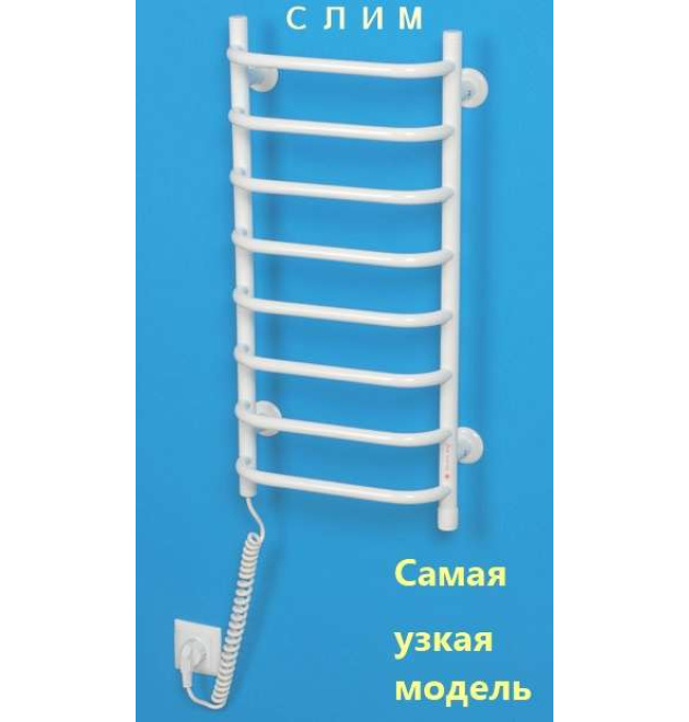 Електричний сушка для рушників ТЕПЛИЙ СВІТ СЛІМ 90 Вт лівий білий Теплый Мир