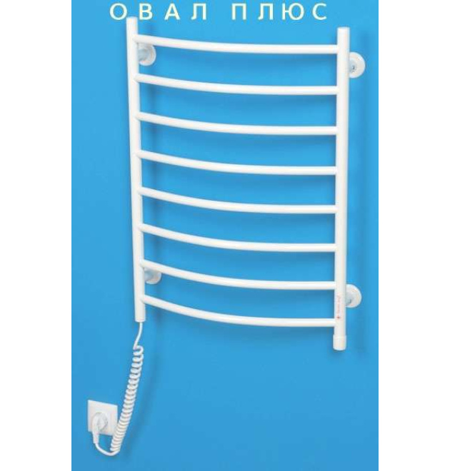 Электрический полотенцесушитель ТЕПЛЫЙ МИР Овал Плюс 120 Вт, белый, левое подключение