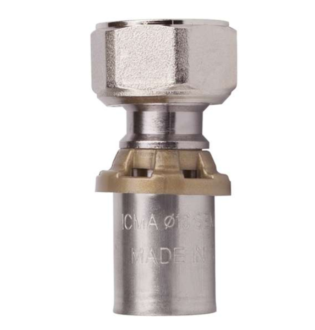 Пресс-фитинг ICMA с накидной гайкой 16x1/2″