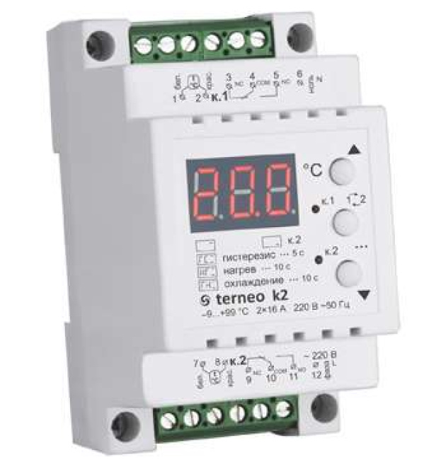 Терморегулятор двоканальний terneo k2