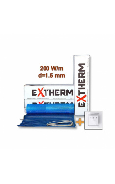 Нагрівальний надтонкий мат EXTHERM ETL 250-200 з терморегулятором