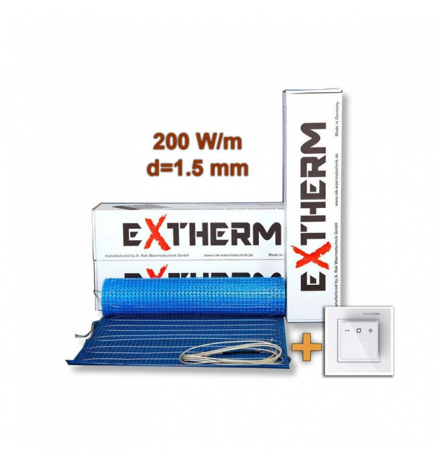 Нагрівальний надтонкий мат EXTHERM ETL 1000-200 з терморегулятором фото - 1