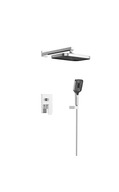 Душова система прихованого монтажу Qtap Aquarius на 2 споживачі Chrome (QTAQA64103NGC)