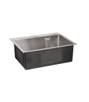 Інтегрована кухонна мийка з нержавіючої сталі Lidz Handmade H6050 Brushed Steel 3,0/1,0 мм фото - 4