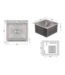 Інтегрована кухонна мийка з нержавіючої сталі Lidz Handmade H5050 Brushed Steel 3,0/1,0 мм фото - 2