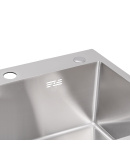 Мийка кухонна інтегрована з нержавіючої сталі Lidz Handmade H5045 Brushed Steel 3,0/1,0 мм фото - 6