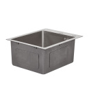 Інтегрована кухонна мийка з нержавіючої сталі Lidz Handmade H4050 Brushed Steel 3,0/1,0 мм фото - 4