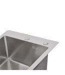 Інтегрована кухонна мийка з нержавіючої сталі Lidz Handmade H4050 Brushed Steel 3,0/1,0 мм фото - 6