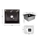 Інтегрована кухонна мийка чорна PVD Lidz Handmade H5050B Brushed Black 3,0/1,0 мм фото - 2