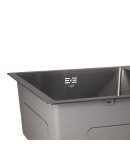 Інтегрована кухонна мийка чорна PVD з двома чашами Lidz Handmade H7843 Brushed Black 3,0/1,0 мм фото - 4