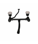 Інтегрована кухонна мийка чорна PVD з двома чашами Lidz Handmade H7843 Brushed Black 3,0/1,0 мм фото - 8