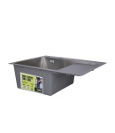 Інтегрована кухонна мийка з крилом праворуч Lidz Handmade H6350R Brushed Steel 3,0/1,0 мм фото - 3