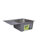 Інтегрована кухонна мийка з крилом ліворуч Lidz Handmade H6350L Brushed Steel 3,0/1,0 мм фото - 3