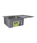 Мийка кухонна інтегрована з крилом праворуч Lidz Handmade H7849R Brushed Steel 3,0/1,0 мм фото - 3
