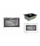 Інтегрована кухонна мийка Decor Black PVD Honeycomb Lidz Handmade H7545B 3,0/1,0 мм фото - 2