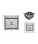 Мийка кухонна інтегрована Decor Honeycomb Lidz Handmade H4545H 2,5/0,5 мм фото - 2