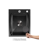 Інтегрована кухонна мийка чорна PVD Lidz Handmade H4050B Brushed Black 3,0/1,0 мм фото - 3