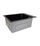 Інтегрована кухонна мийка чорна PVD Lidz Handmade H4050B Brushed Black 3,0/1,0 мм фото - 4