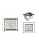Інтегрована кухонна мийка під стільницю Lidz Handmade H4843 Brushed Steel 3,0/1,0 мм фото - 2