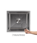 Інтегрована кухонна мийка під стільницю Lidz Handmade H4843 Brushed Steel 3,0/1,0 мм фото - 3