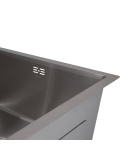 Інтегрована кухонна мийка під стільницю Lidz Handmade H4843 Brushed Steel 3,0/1,0 мм фото - 6