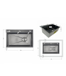 Мийка кухонна інтегрована Decor Black PVD Honeycomb Lidz Handmade H6845HB 3,0/1,0 мм фото - 2